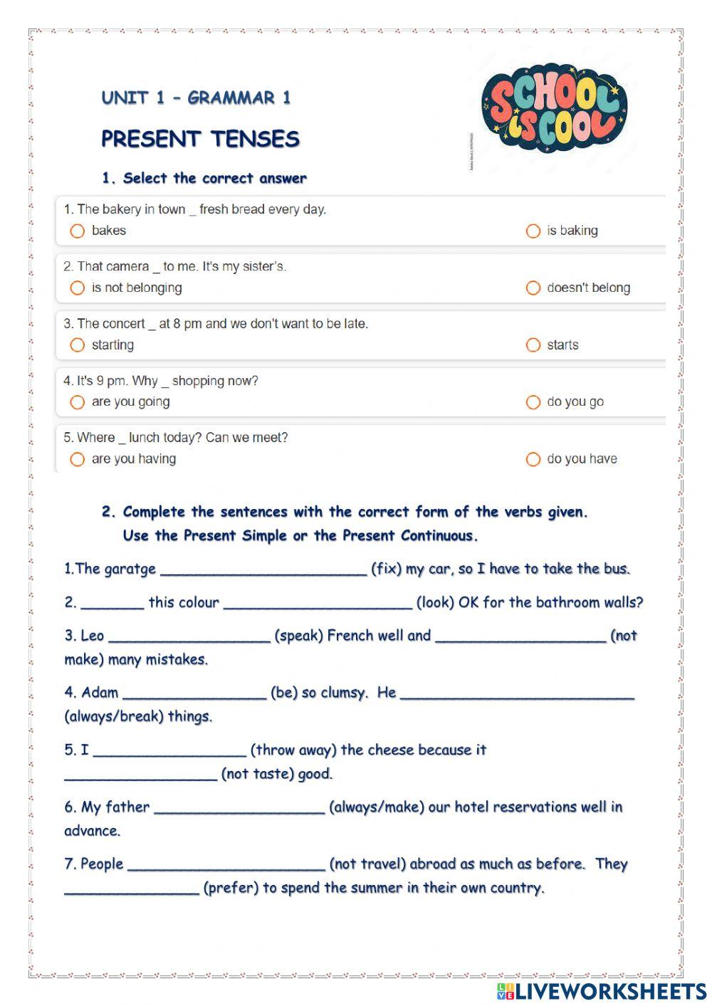 Present Simple vs Present continuous