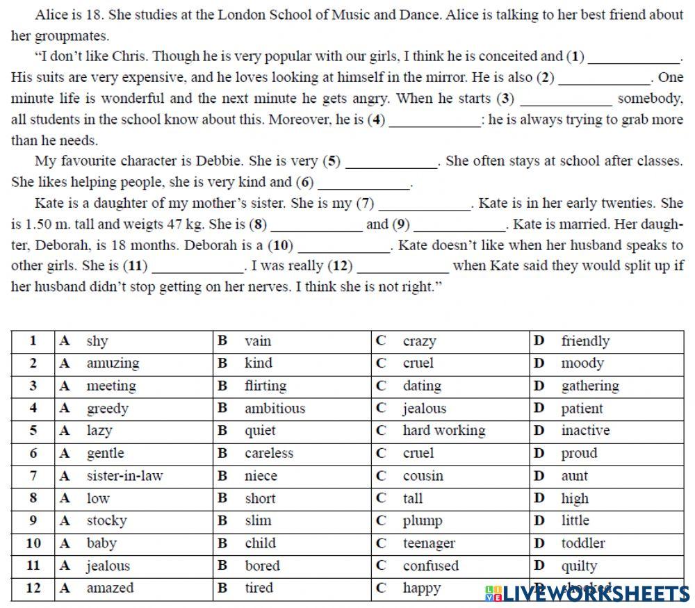 Use of English. Personality, family