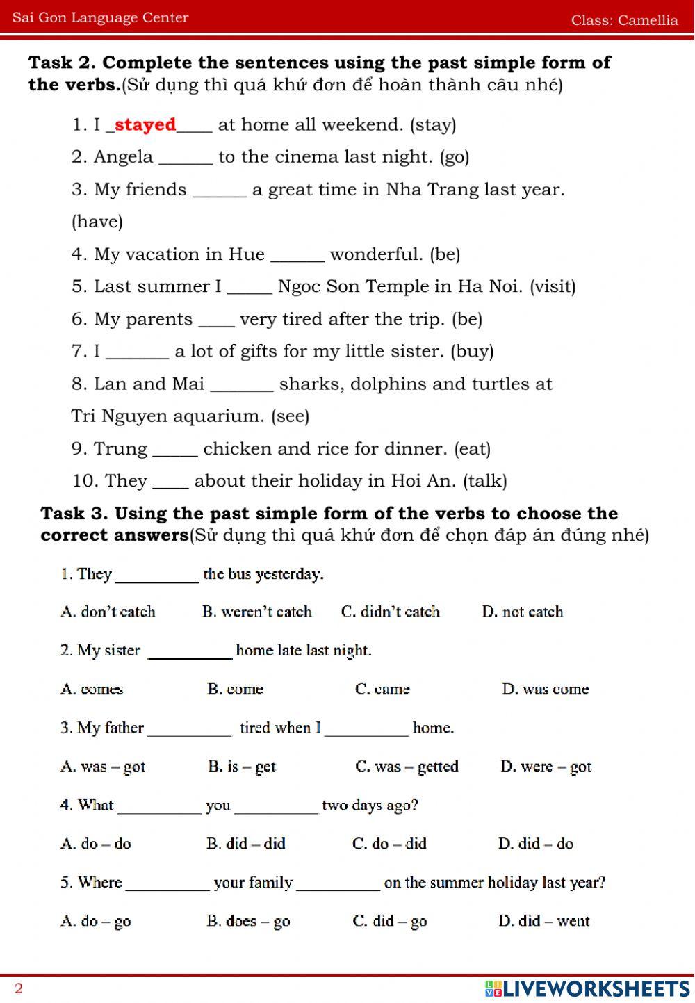 FFs3. REVIEW SIMPLE PAST TENSE