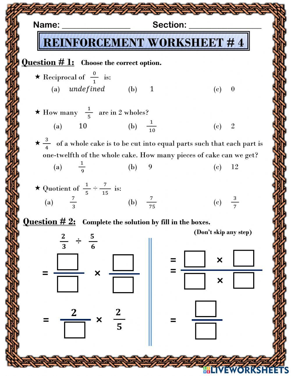 Division of fractions