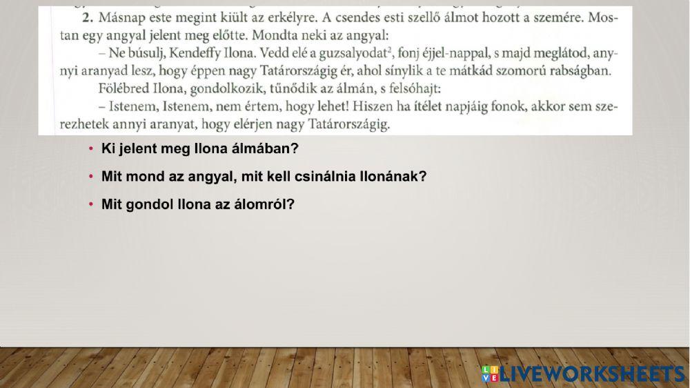 Aranyfonal - szövegértés