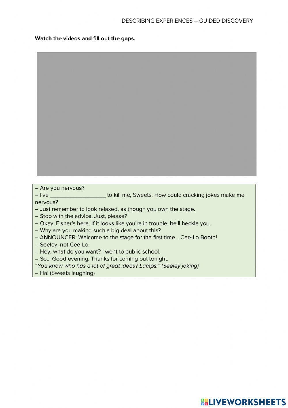 CAUSATIVES (3) – REVIEW – GUIDED DISCOVERY