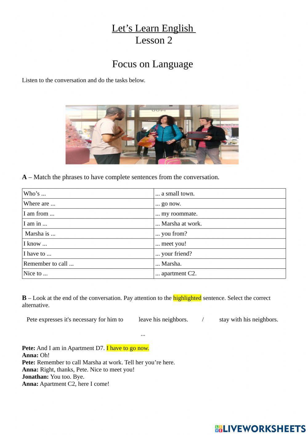 Greetings and saying goodbye