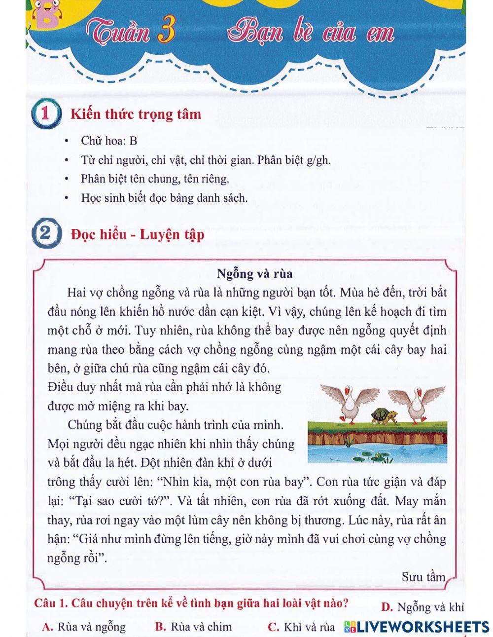 Tiếng Việt 2 - Tuần 3