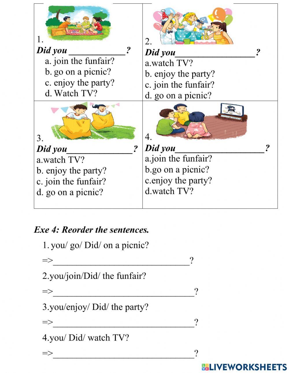 Unit 4: DId you go to the party? L1