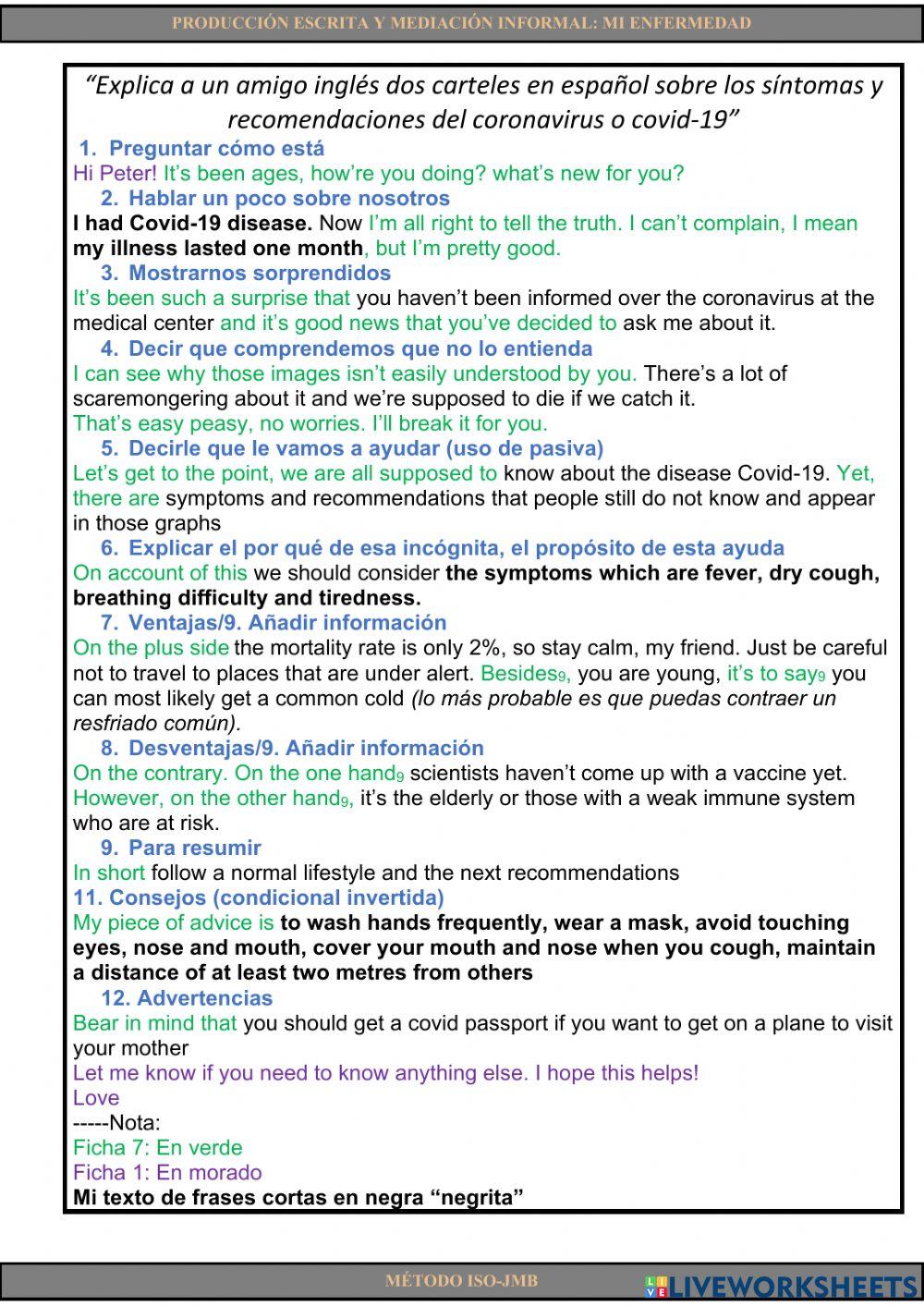 Writing 6. Mi enfermedad