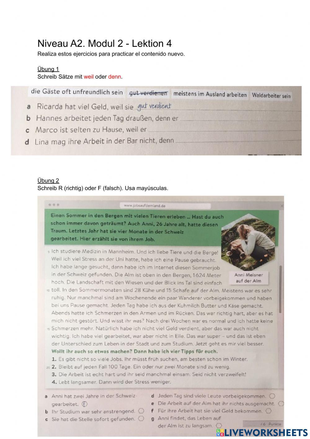 A2 Modul 2 Lektion 4