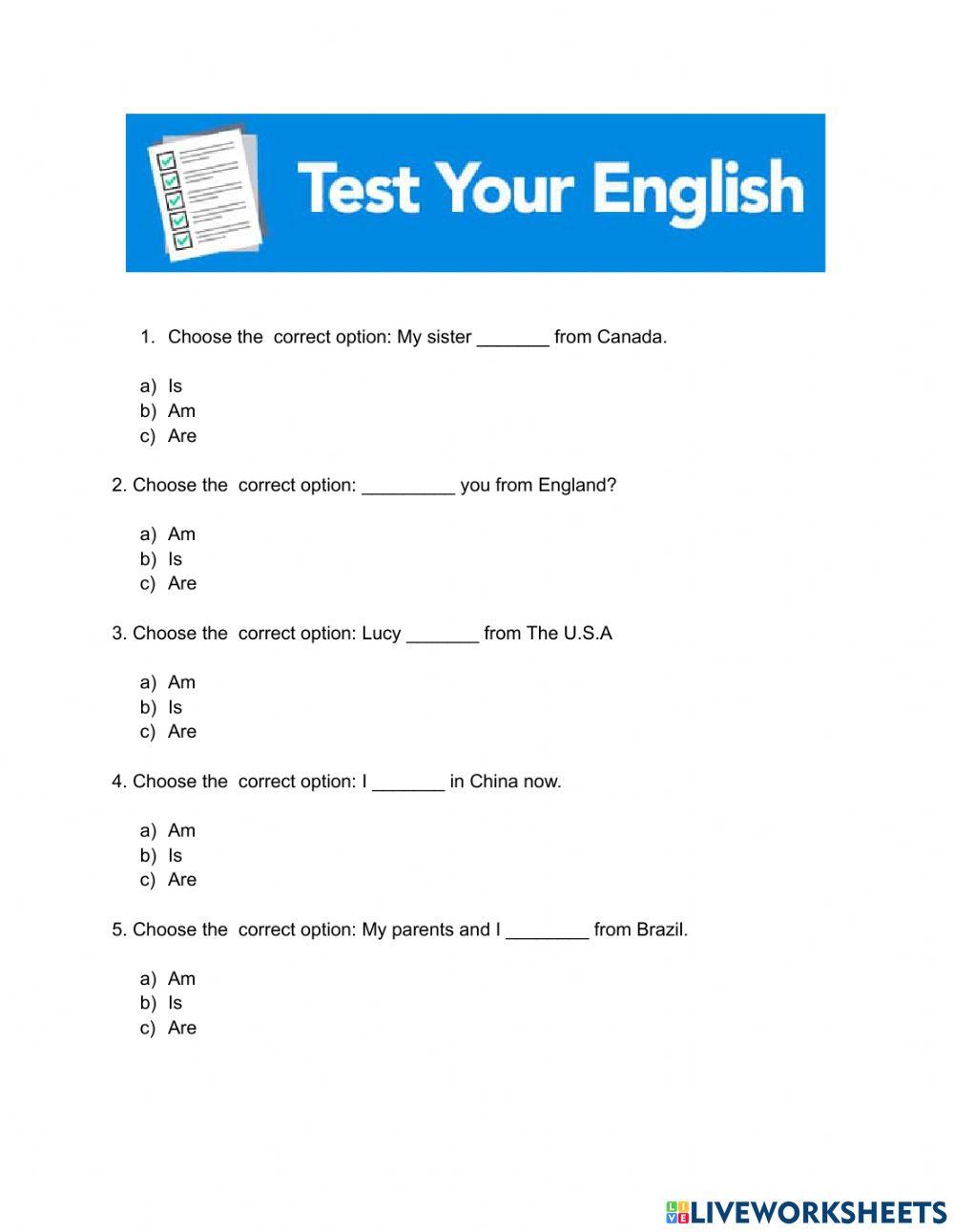 English test review