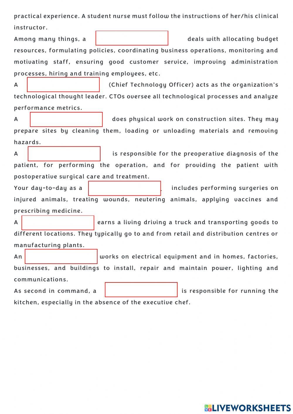 What does the job consist in?