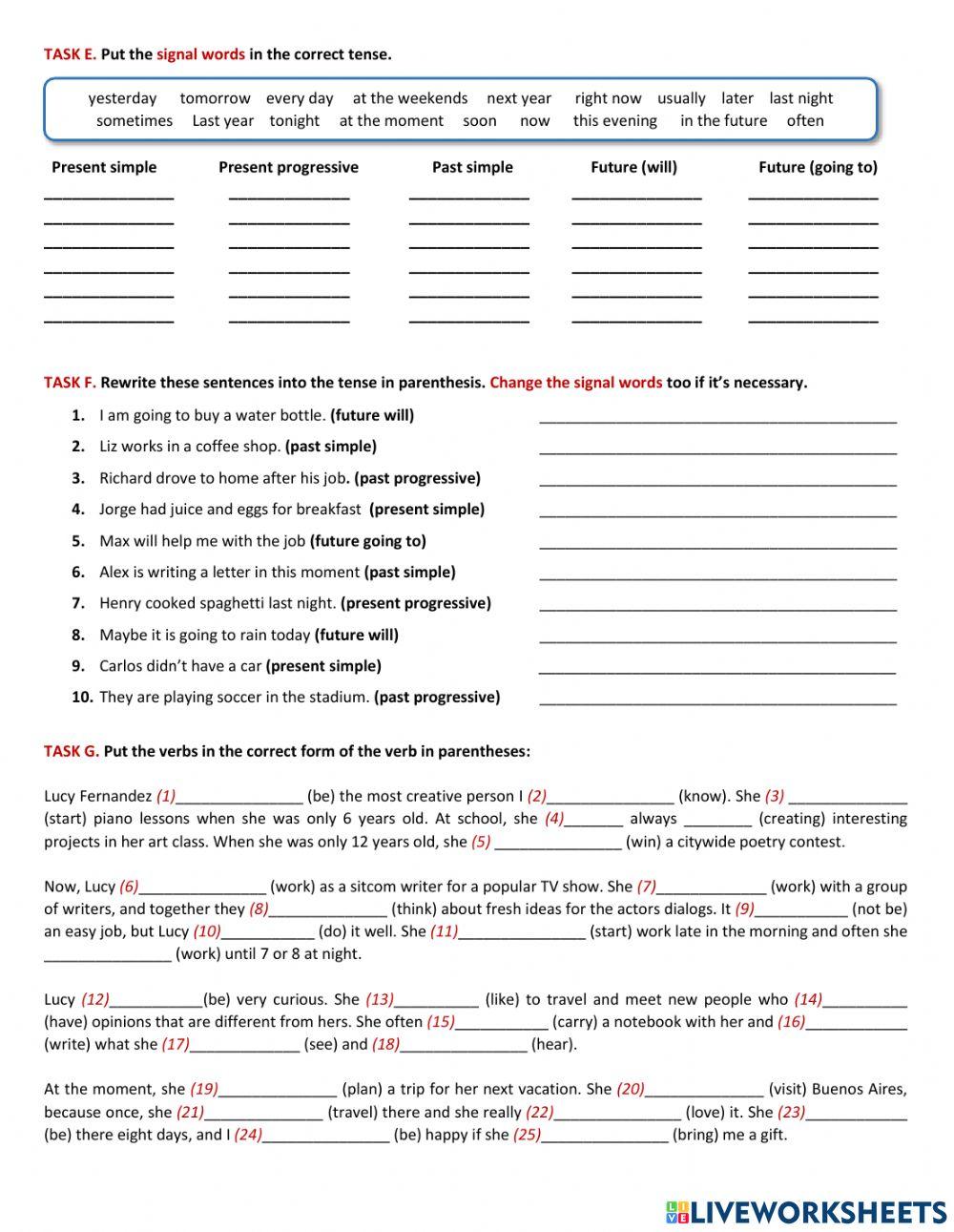 UNIT 15 - Tenses Review