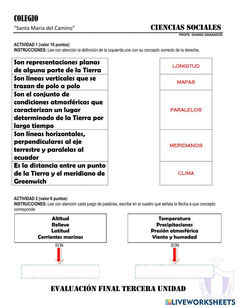 Evaluacion tercera unidad