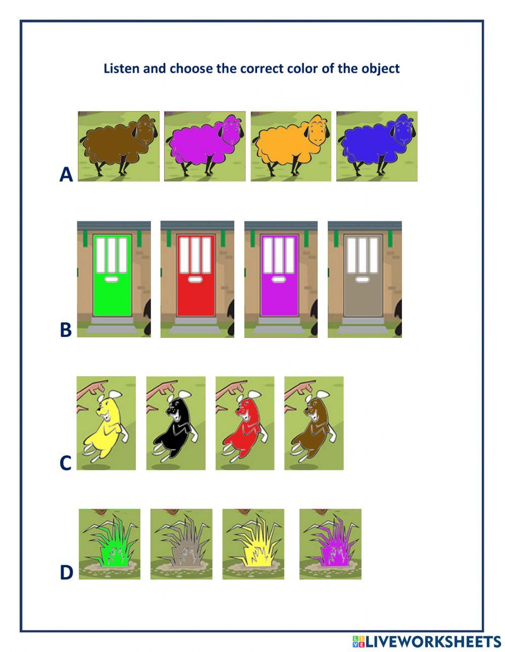 Lions: Listen and choose the color