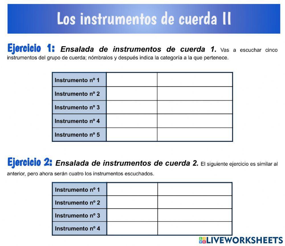 Los instrumentos de cuerda II