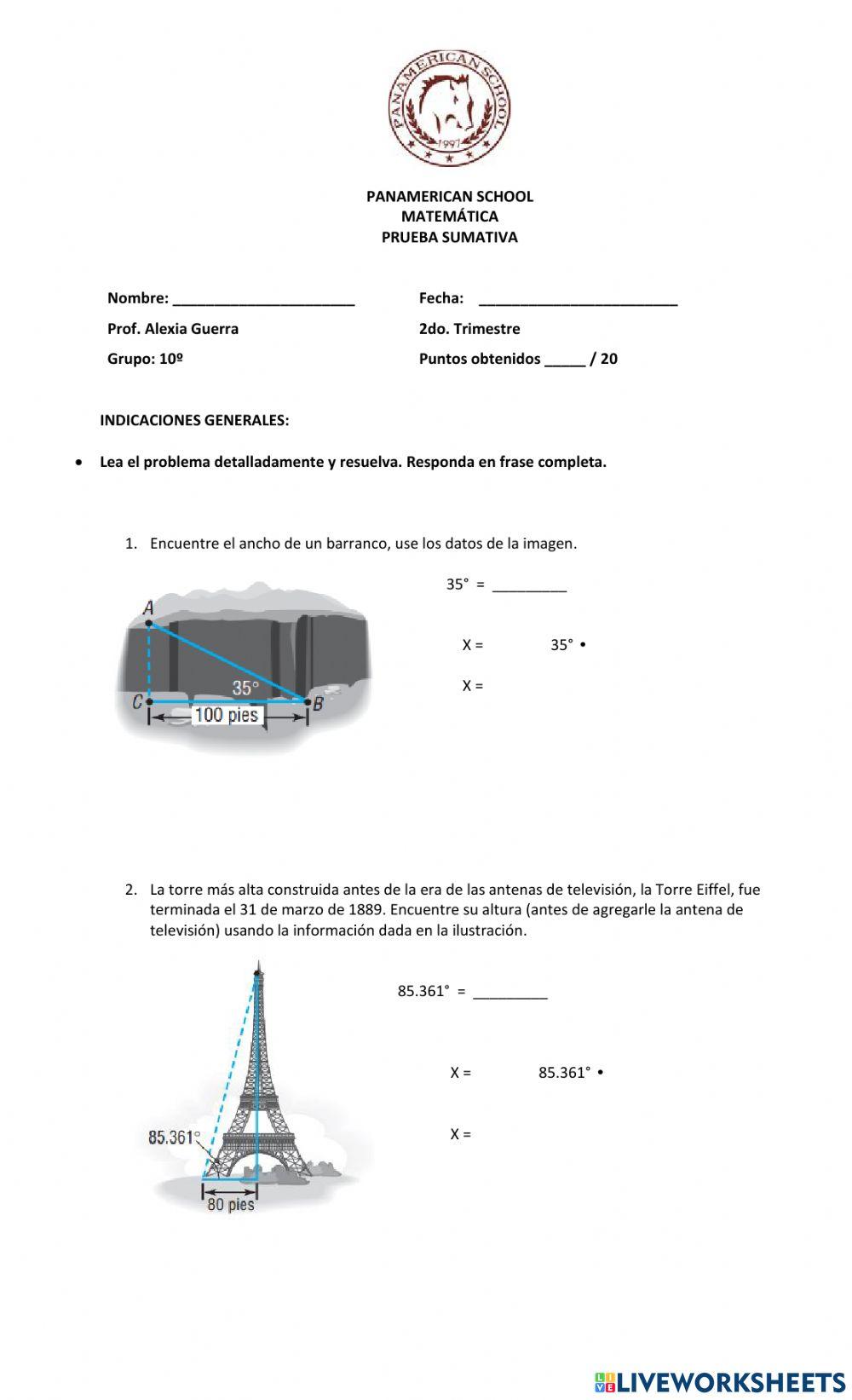 Prueba Sumativa 3 - H
