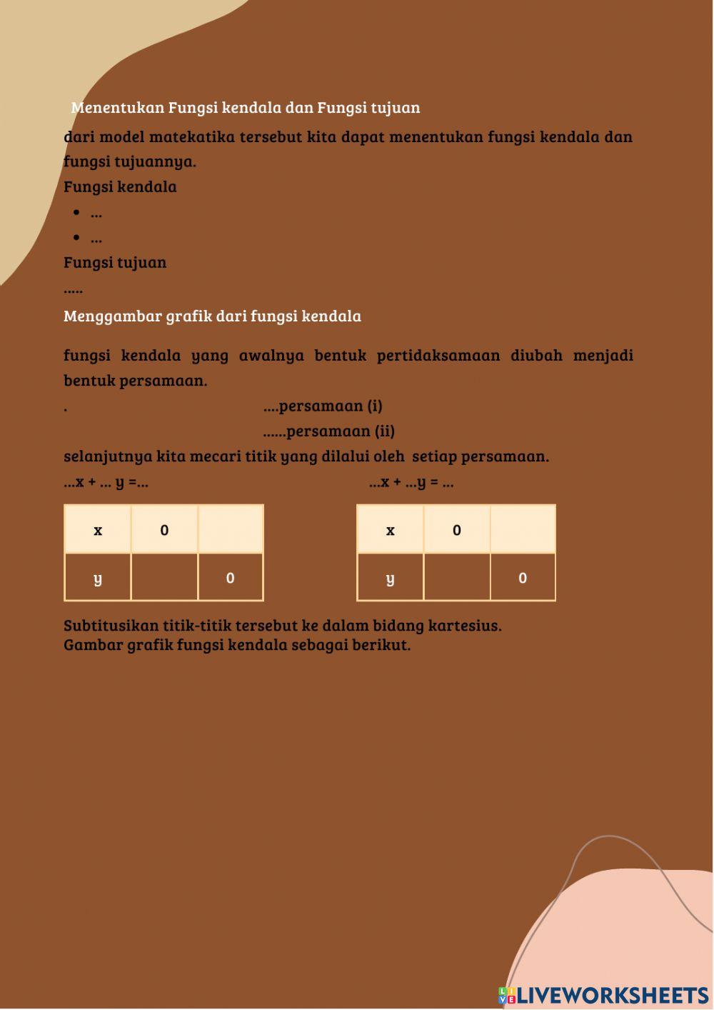 Lkpd program linear online exercise | Live Worksheets