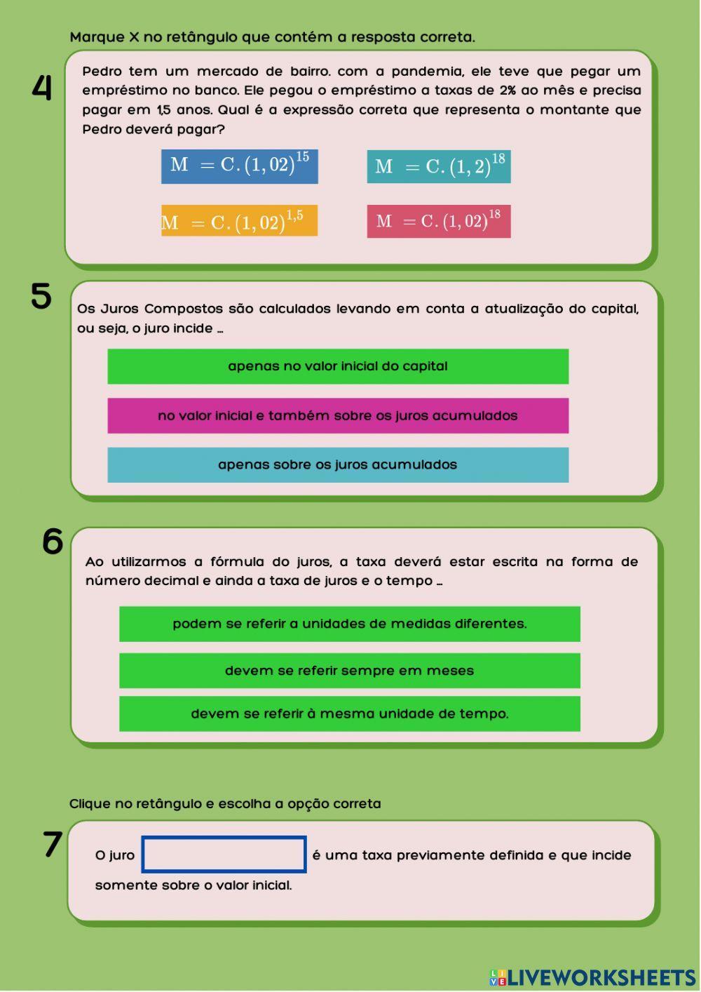 Juros simples e compostos