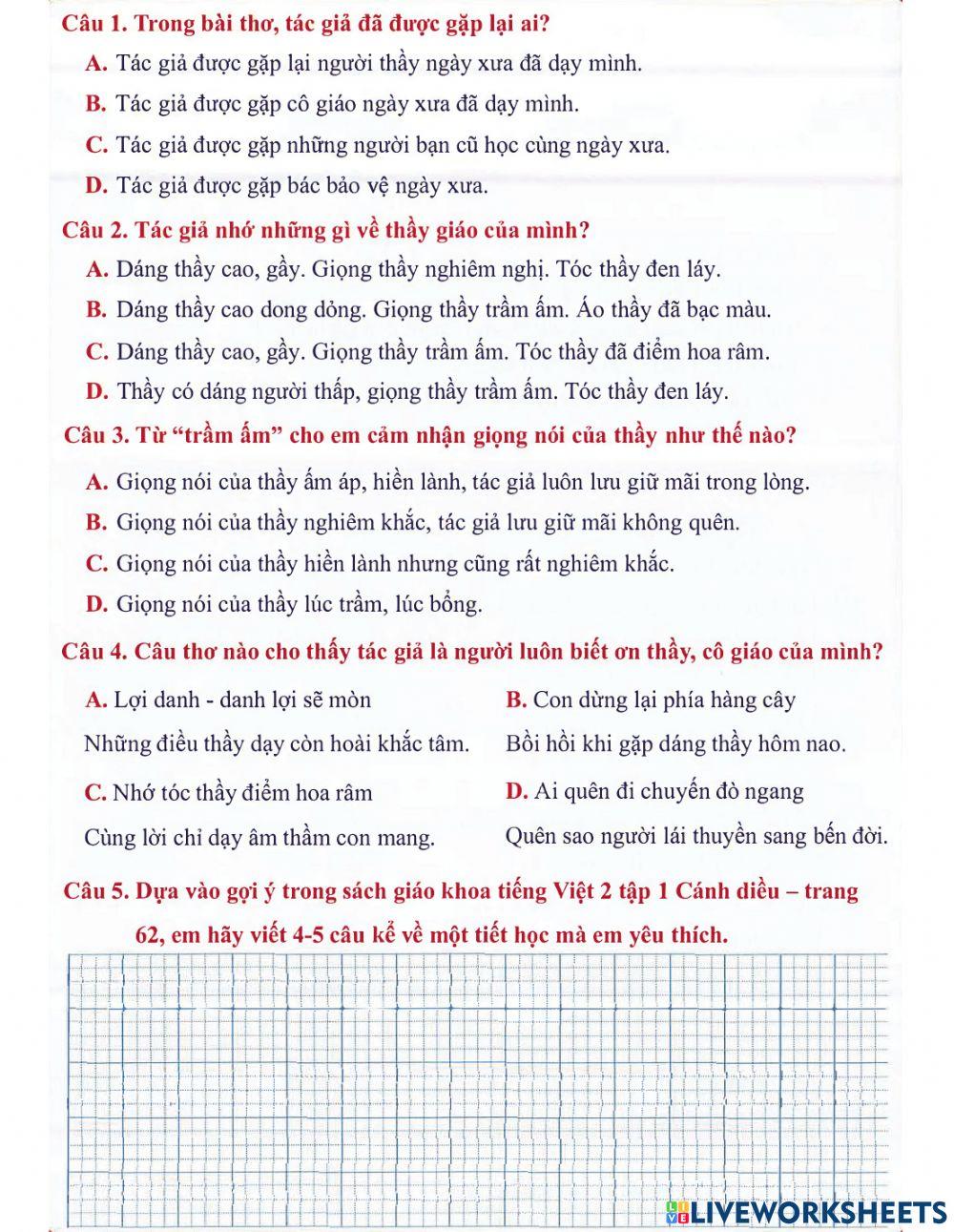 Tiếng Việt 2 - Tuần 7