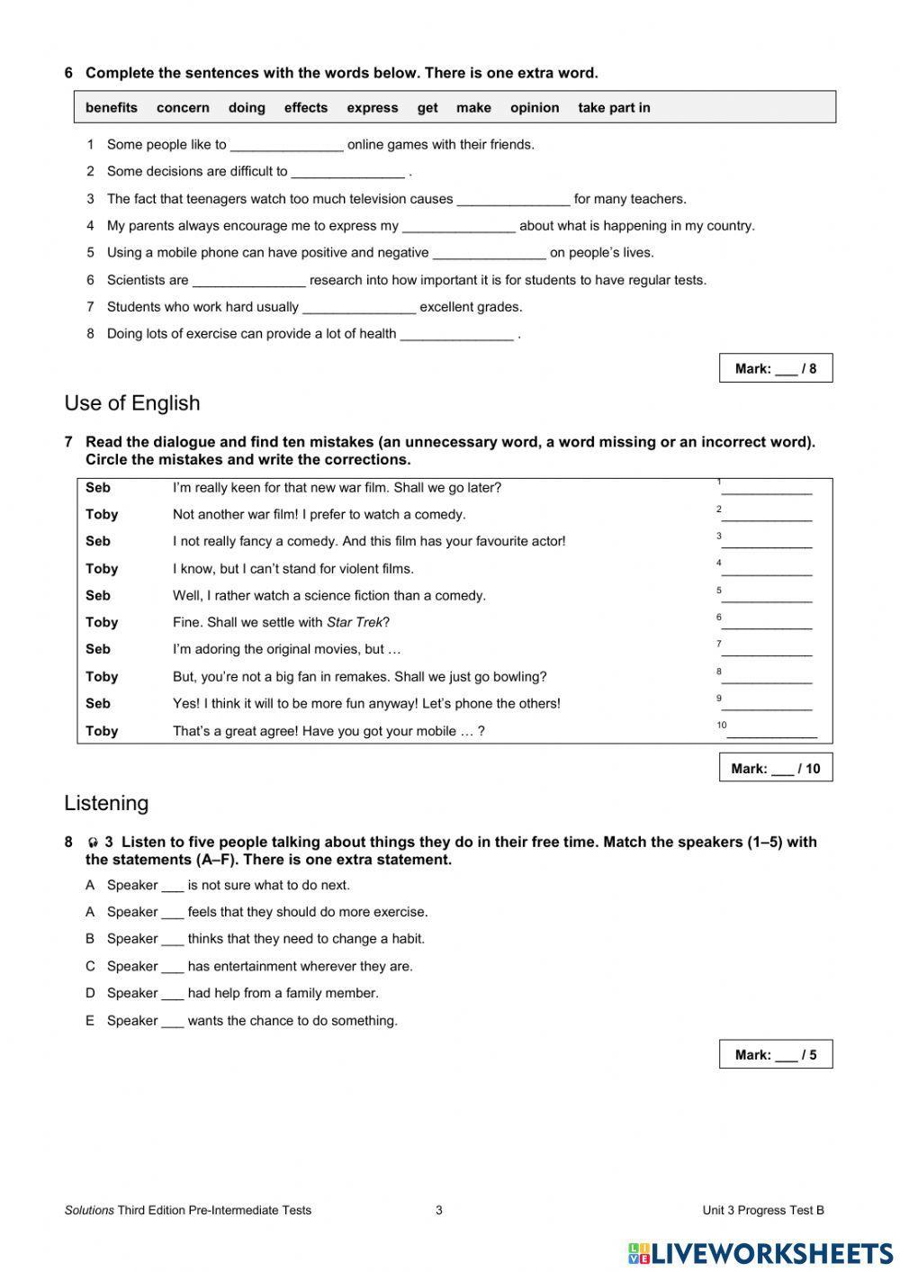 Test unit 3 -solution-pre