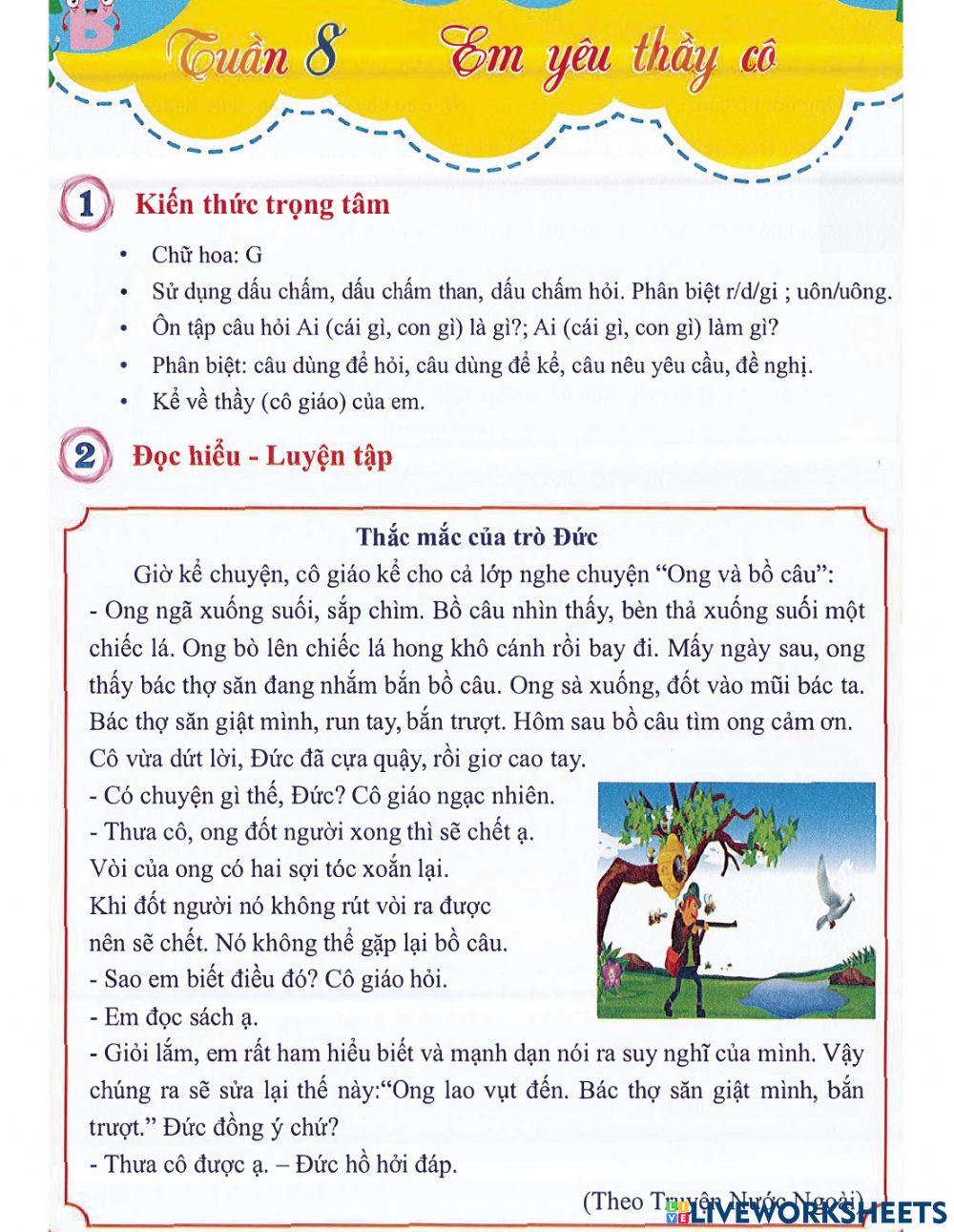 Tiếng Việt 2 - Tuần 8