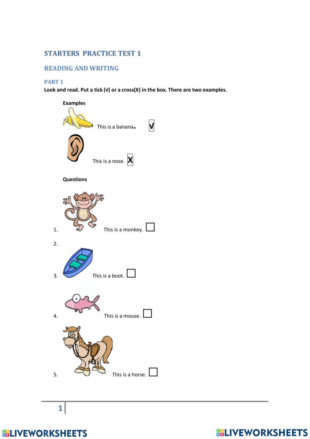 Starter 1 activity | Live Worksheets