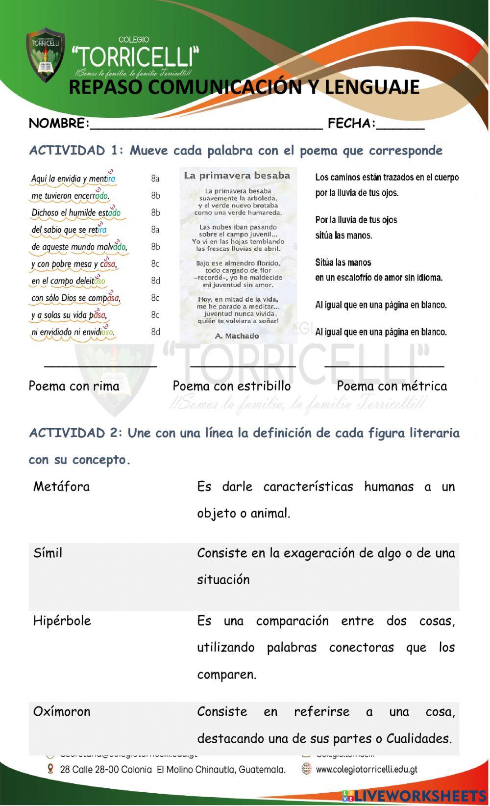 Repaso de comunicación y lenguaje