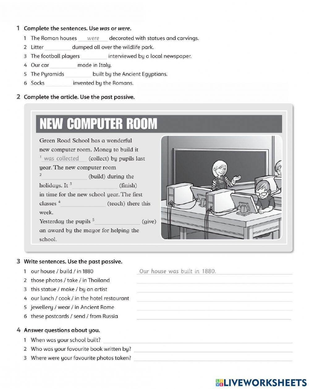 U12 Gram Passive past WB online exercise for Live Worksheets