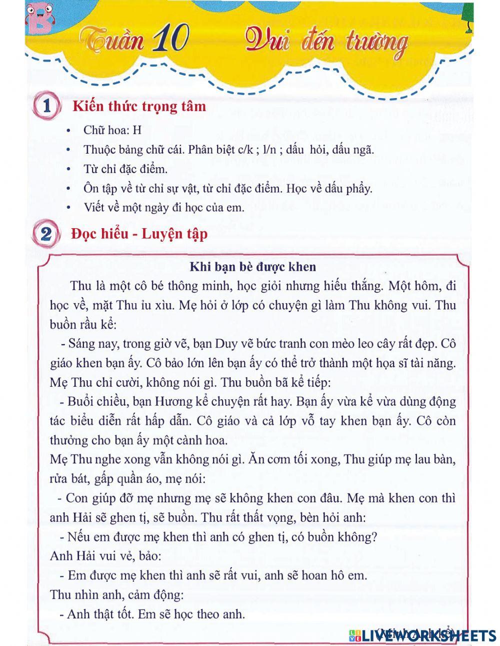 Tiếng Việt 2 - Tuần 10