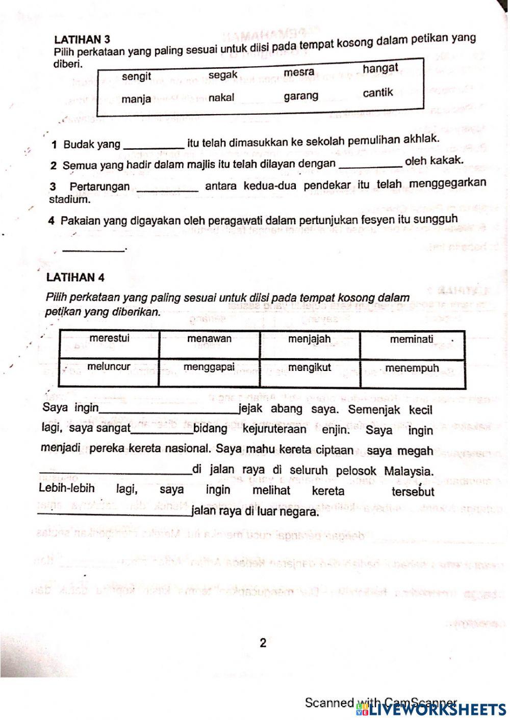 Latihan tatabahasa