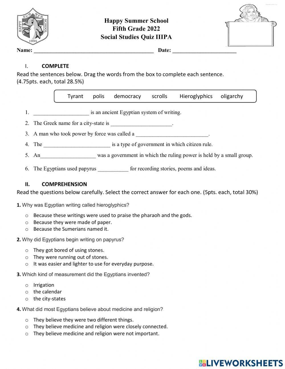 Social Studies Quiz Exercise For Grade 5 Live Worksheets pin-on-geografia