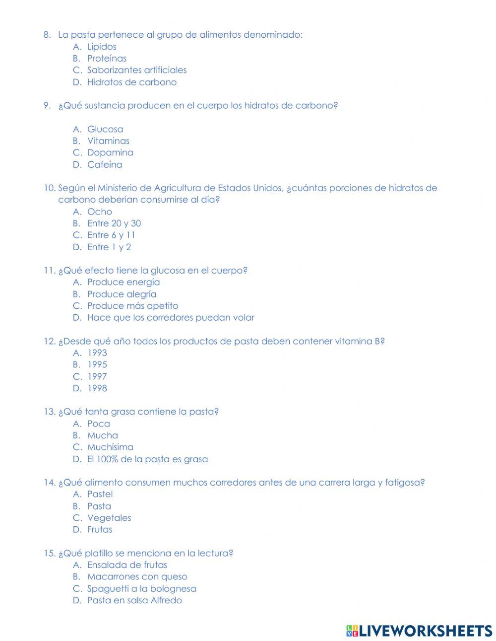 Comprensión de lectura