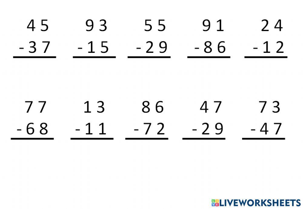 Subração com reserva
