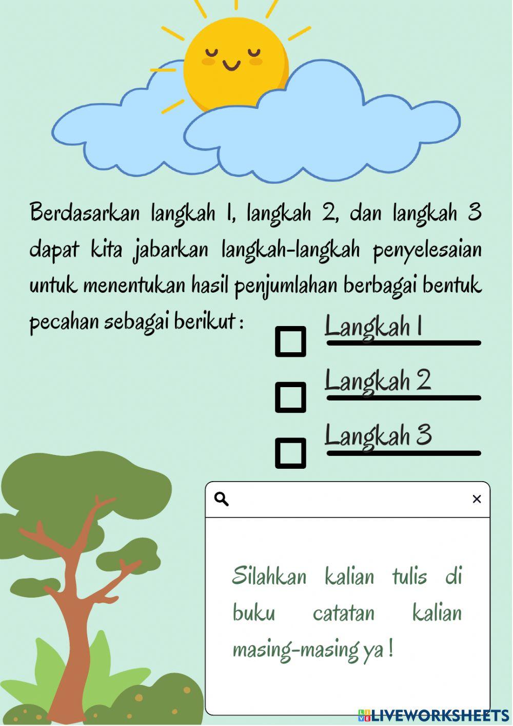 LKPD Penjumlahan pecaha kelompok