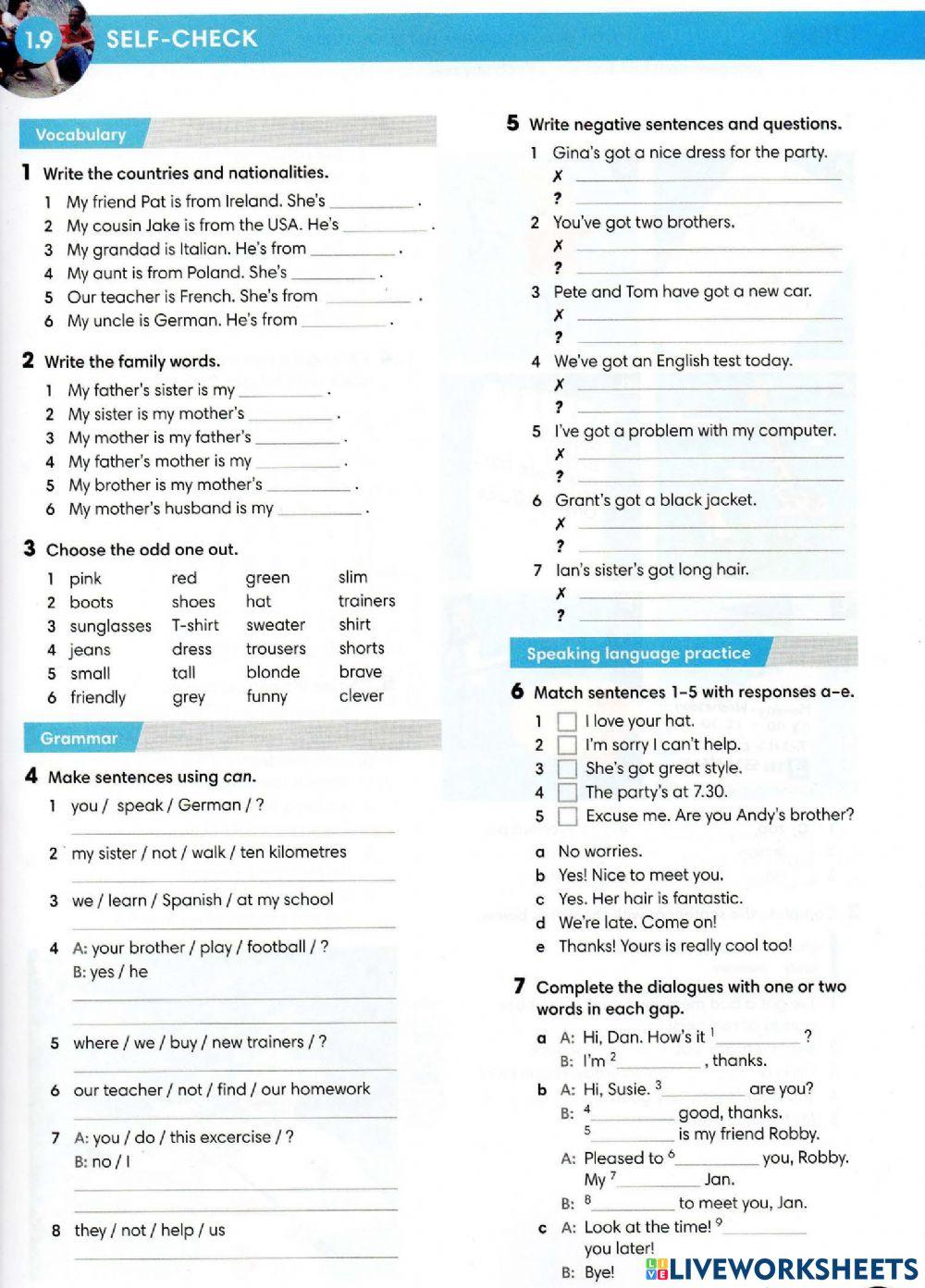 Wider World 1 UNIT 1- Look what I can