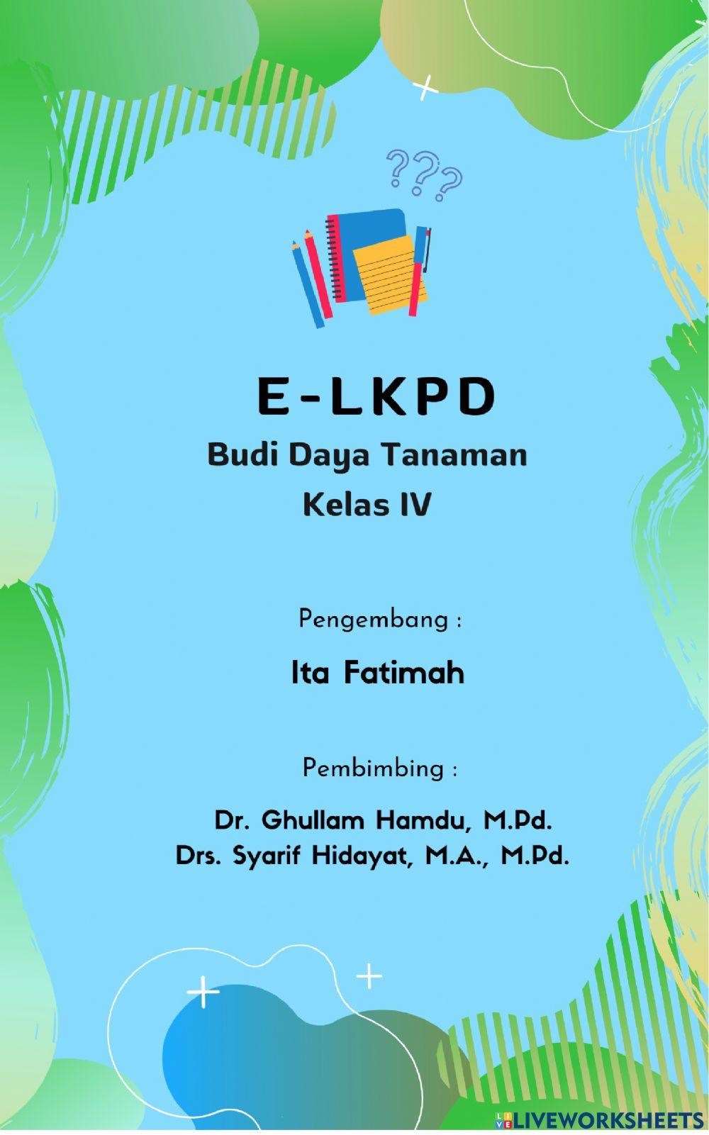 Elektronik-Lembar Kerja Peserta Didik Materi Budi Daya Tanaman Kelas IV Pembelajaran 1