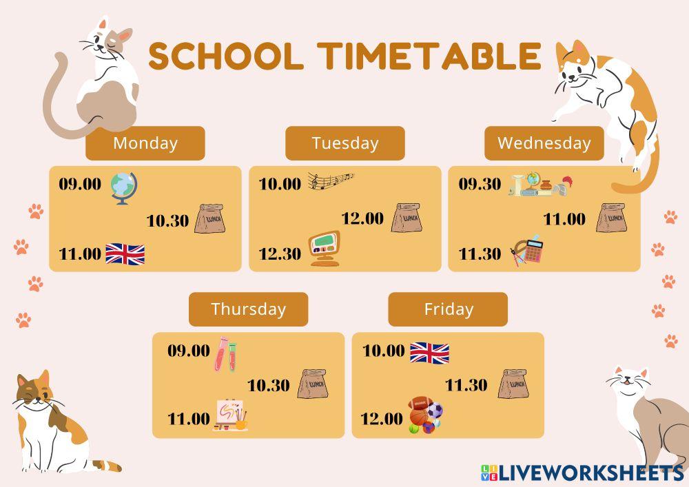 School timetable