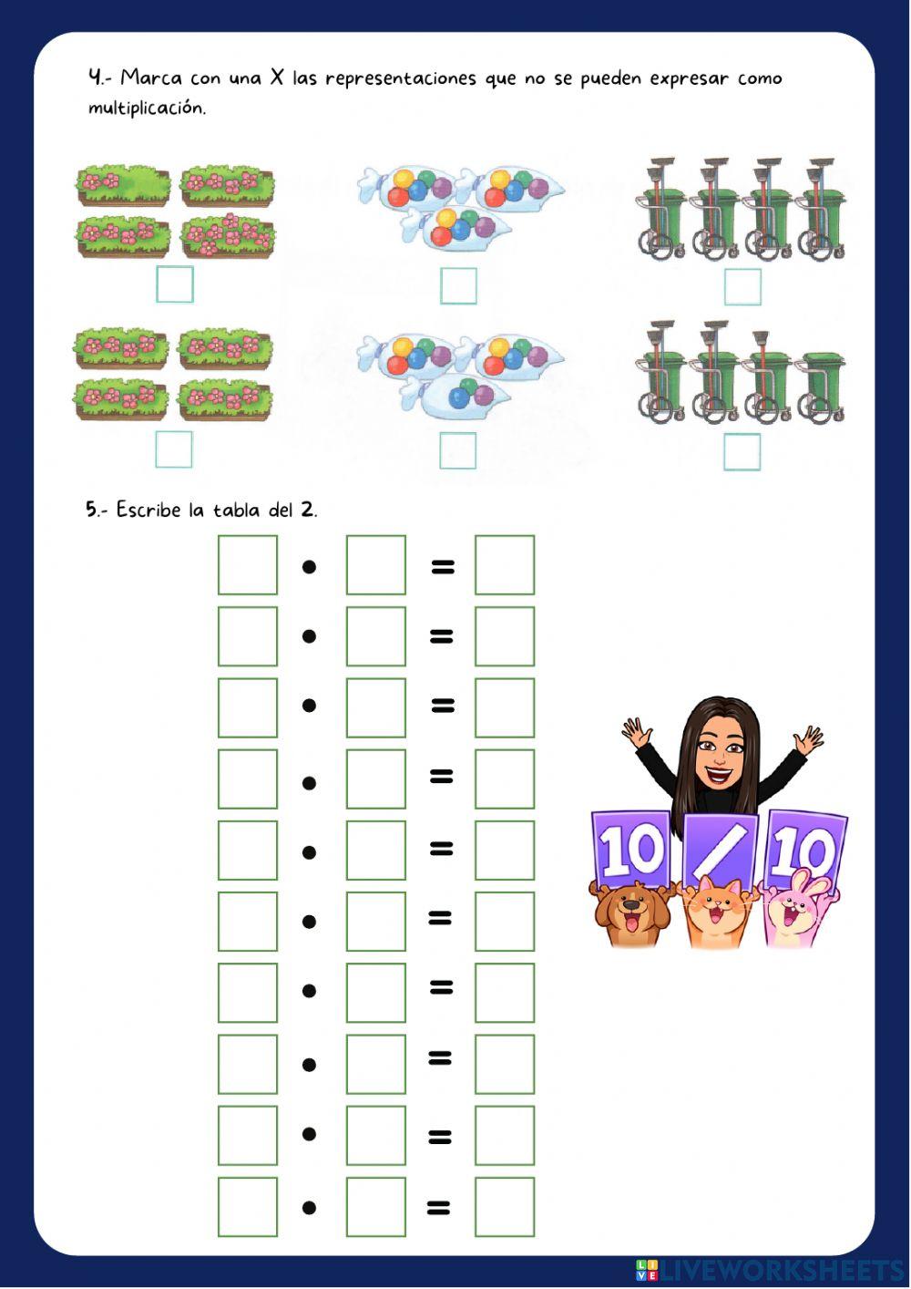 Ejercicios de multiplicación
