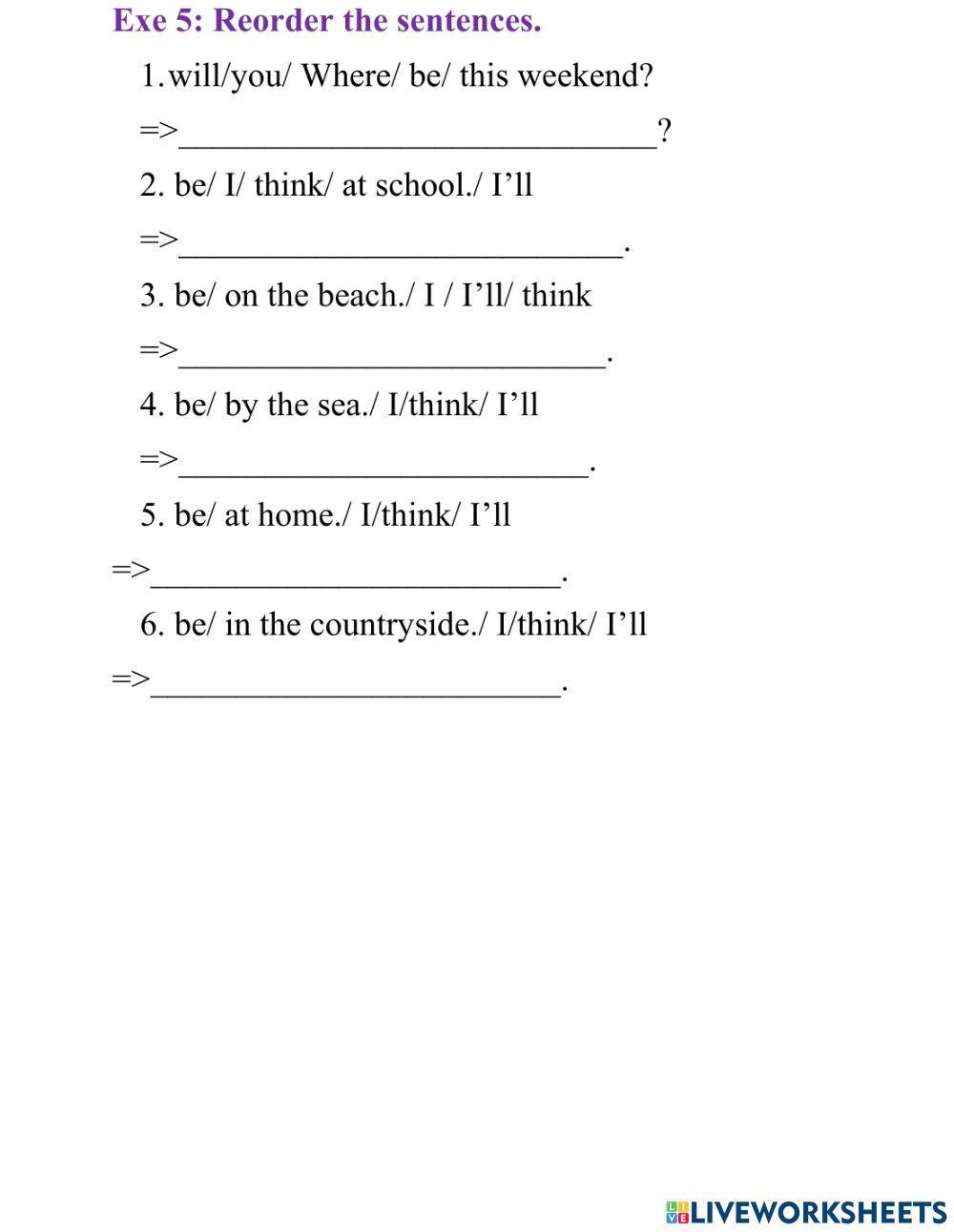 Unit 5: Where will you be this weekend? L1