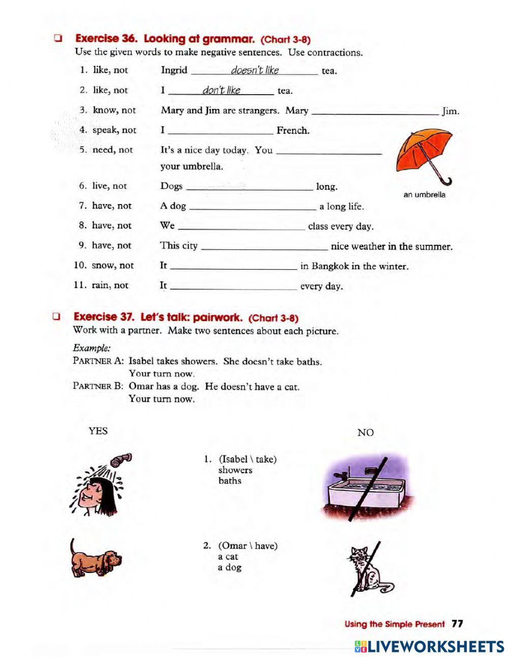 Simple present- Negative