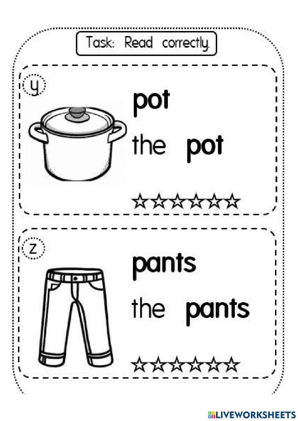 My Words Phrase Reading Practice