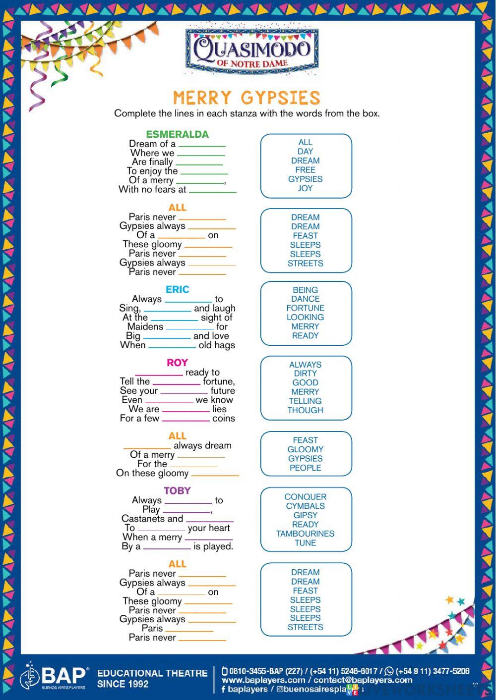 The hunchback of notre dame - sing along