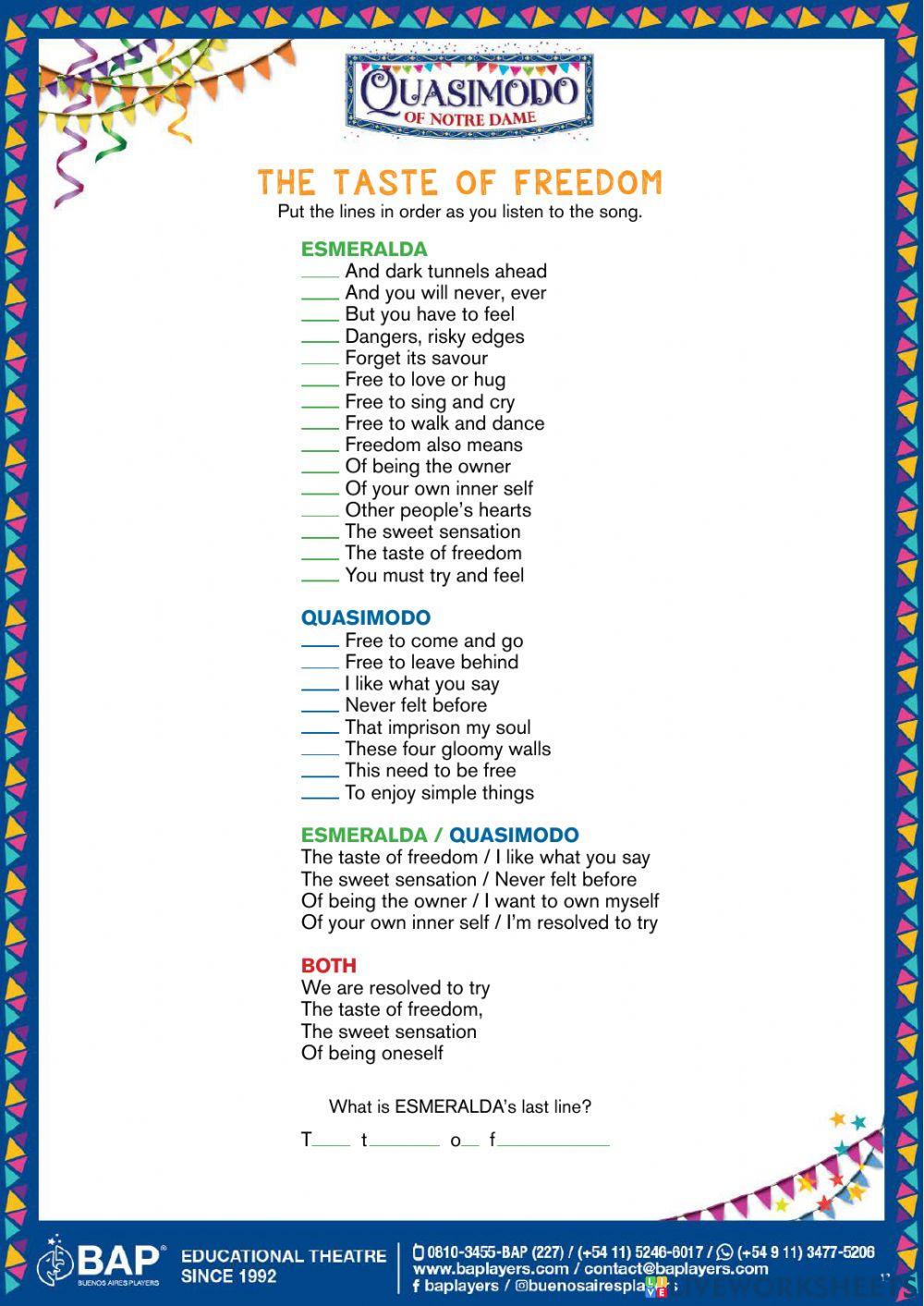 The hunchback of notre dame - sing along