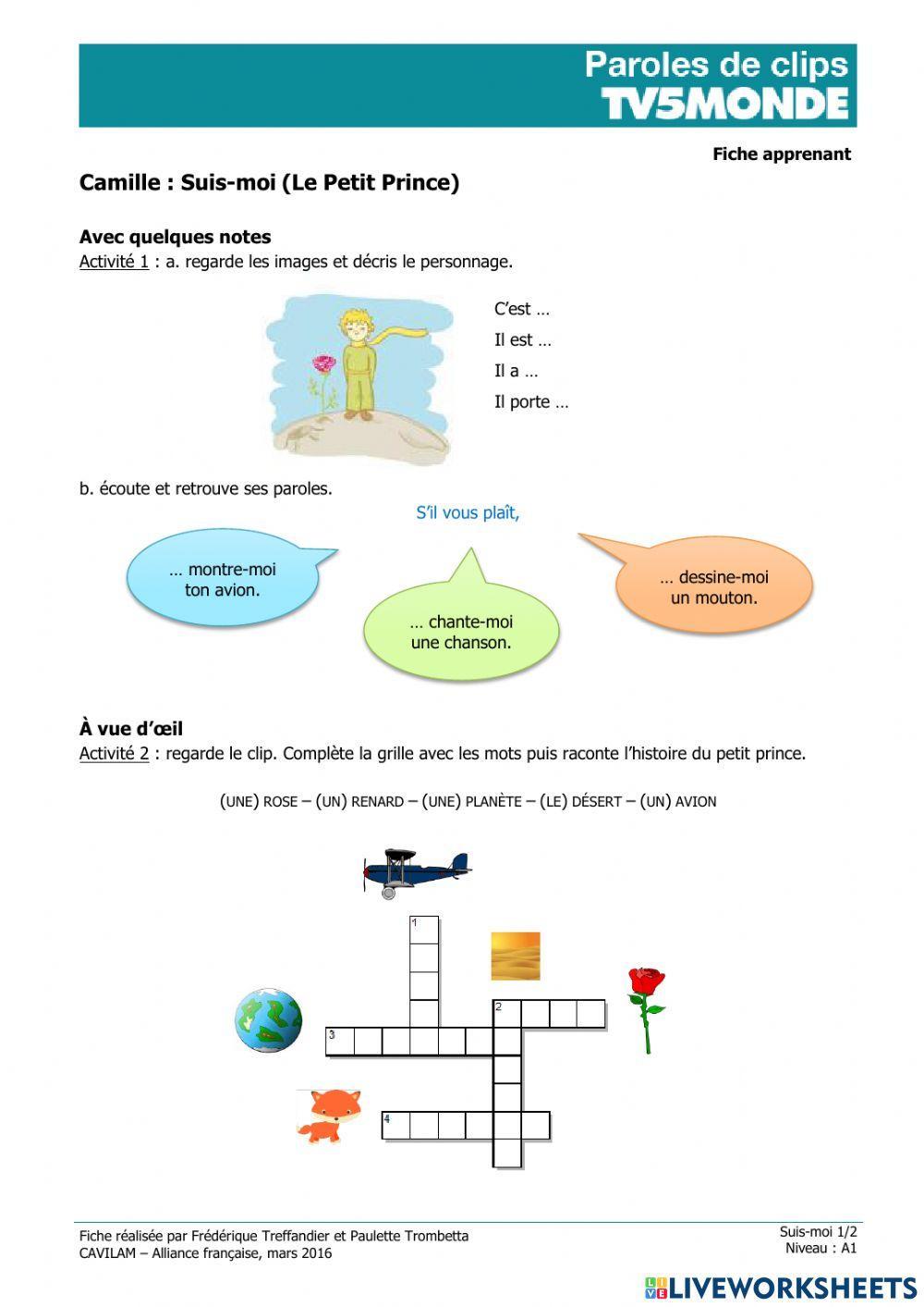 Camille: suis-moi (Le petit prince)