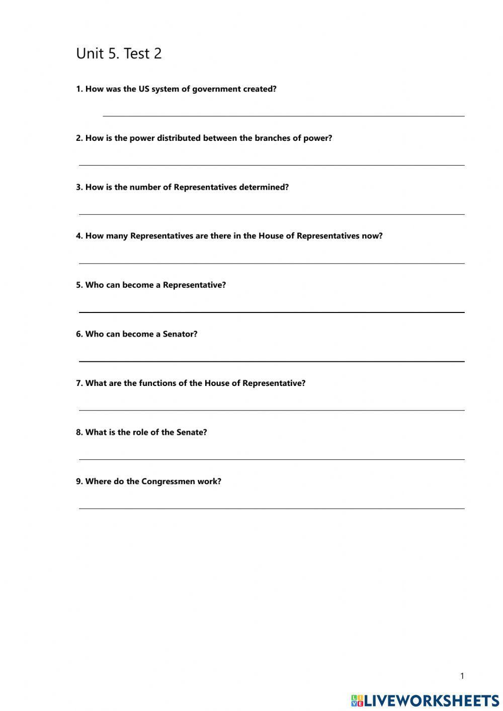 Three branches of government. The USA
