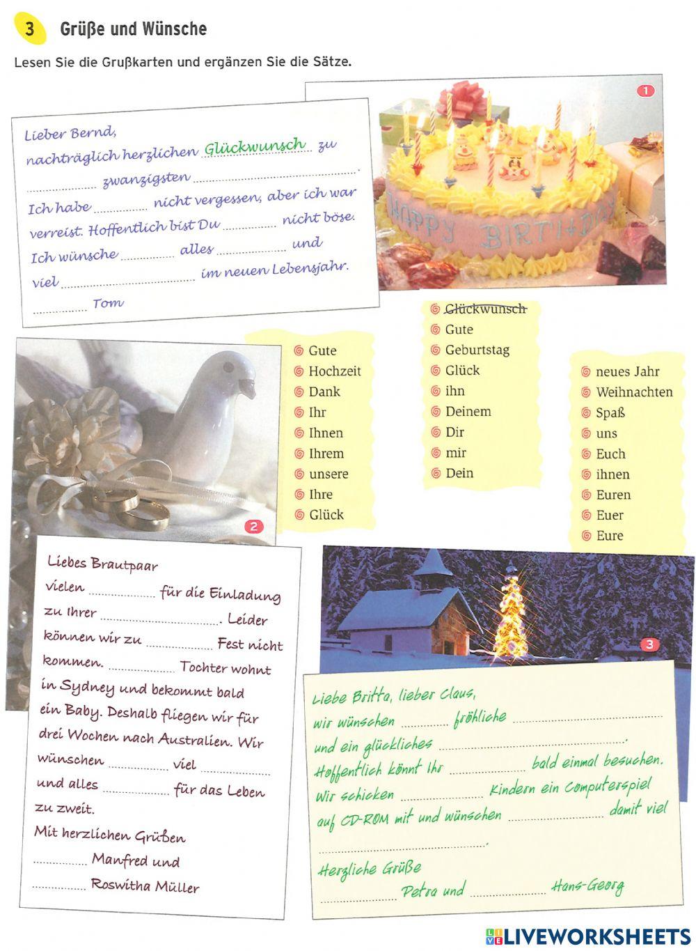 Grußkarten ergänzen