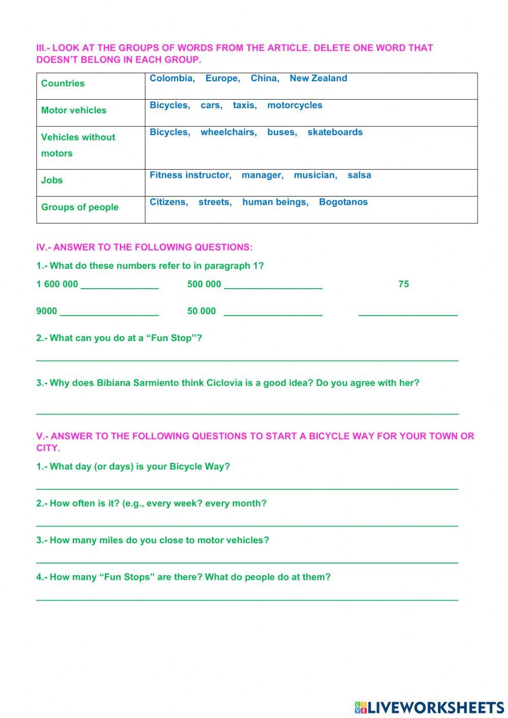 A city that bans cars on sundays