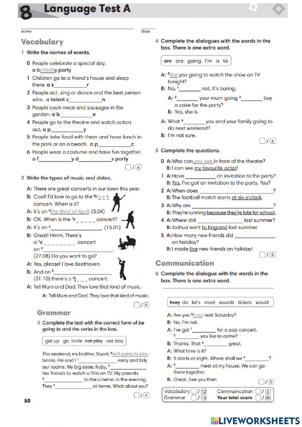 Gg2 test unit 8 language