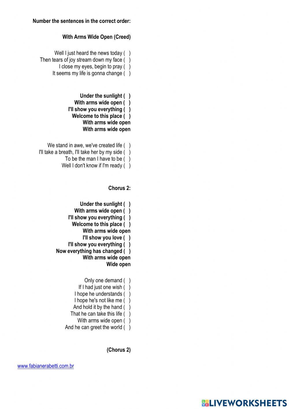 With Arms Wide Open (Creed)