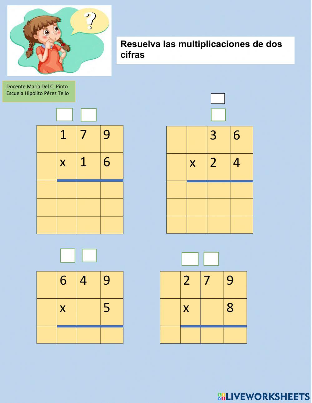 Multiplicaciones por dos cifras