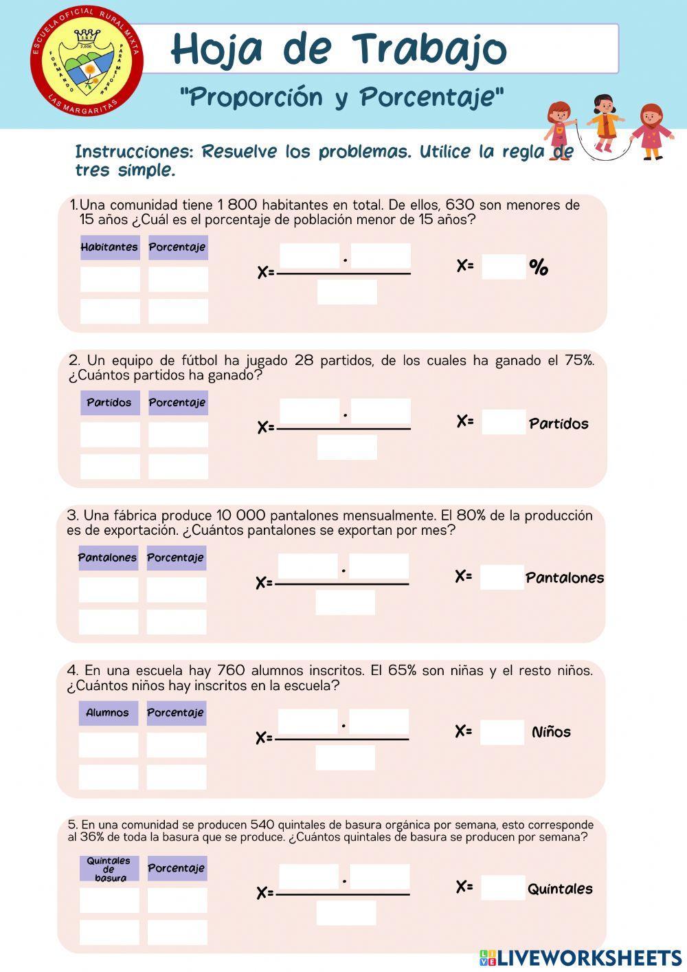 Proporciones y porcentajes