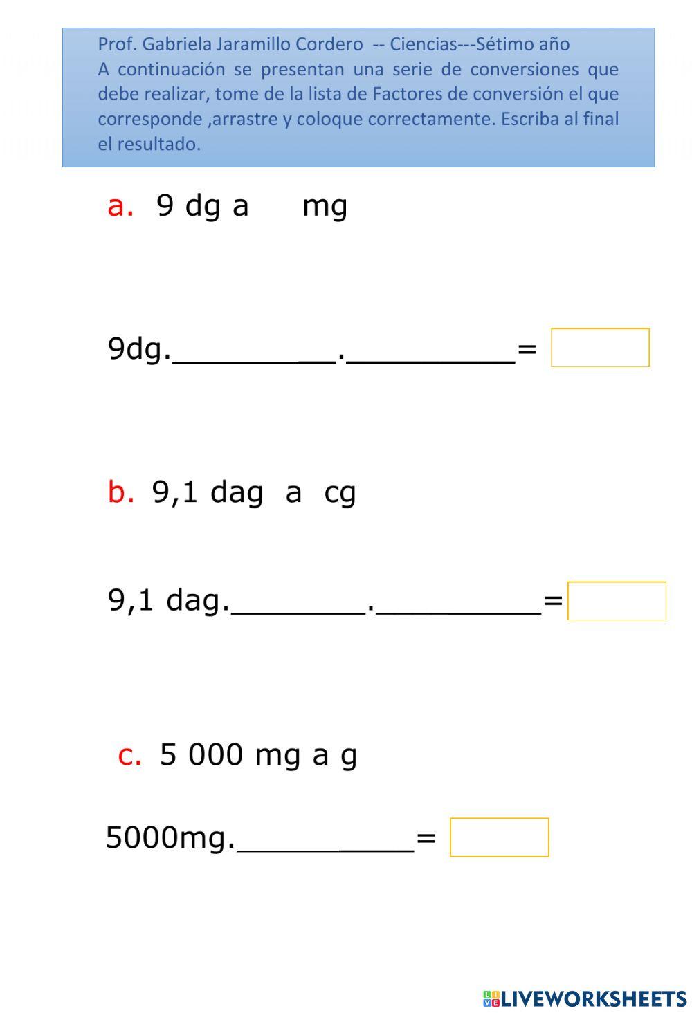Factores de Conversión